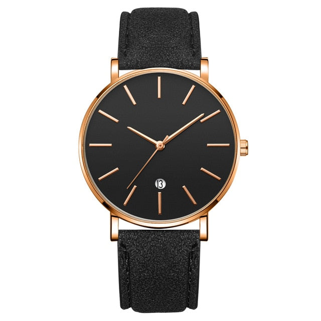 Synthetic Leather Analog Quartz Watch - Shopeasywear