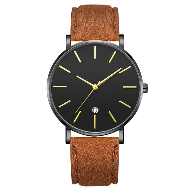 Synthetic Leather Analog Quartz Watch - Shopeasywear