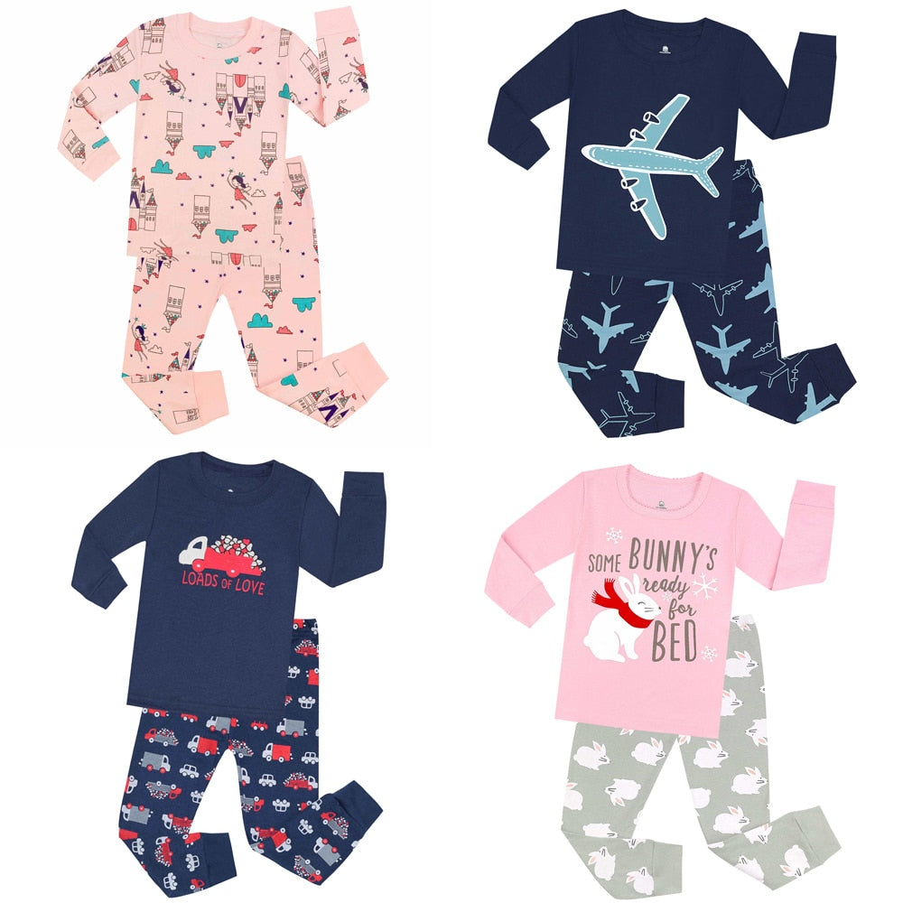 Cotton Boys Girls Kids Pajamas Sets