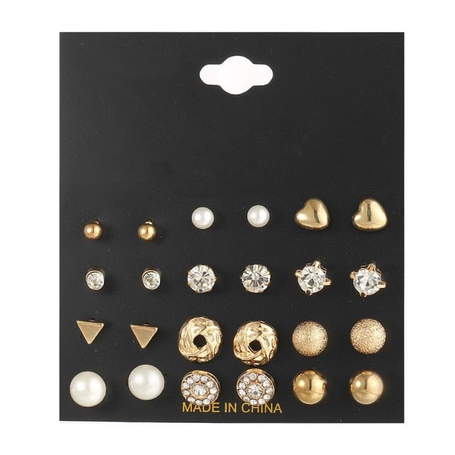 Minimalist Mixed Small Earrings Set - Shopeasywear