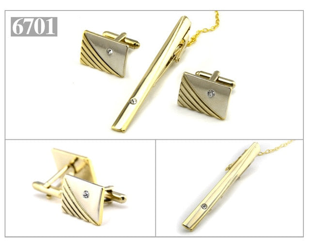 Gold Tie Clip and Cufflink Set For Men - Shopeasywear