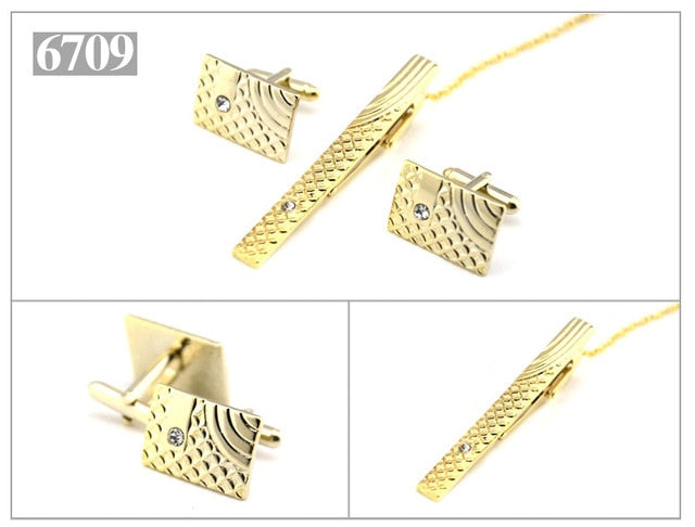 Gold Tie Clip and Cufflink Set For Men - Shopeasywear
