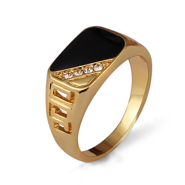 Classic Gold-color Rhinestone Men Ring - Jeglowstore