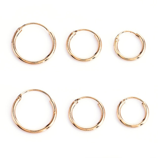 Simple Round Circle Small Ear Stud Earring - Shopeasywear