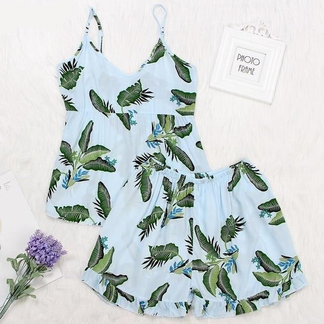 Leaf Print Pajamas for Women