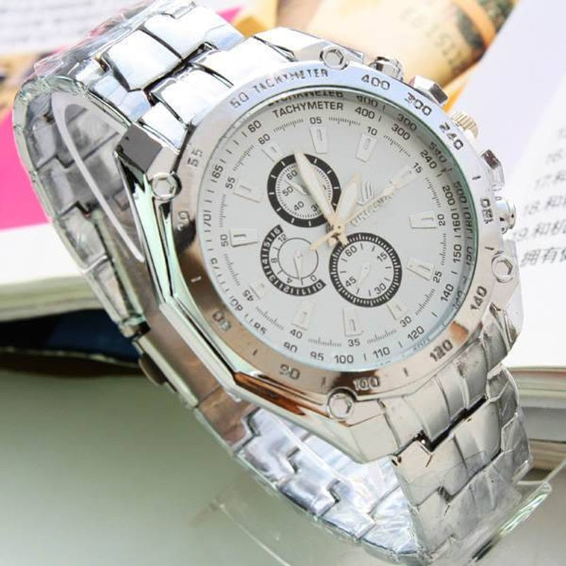 Silver Stainless Steel Men's Watches - Shopeasywear