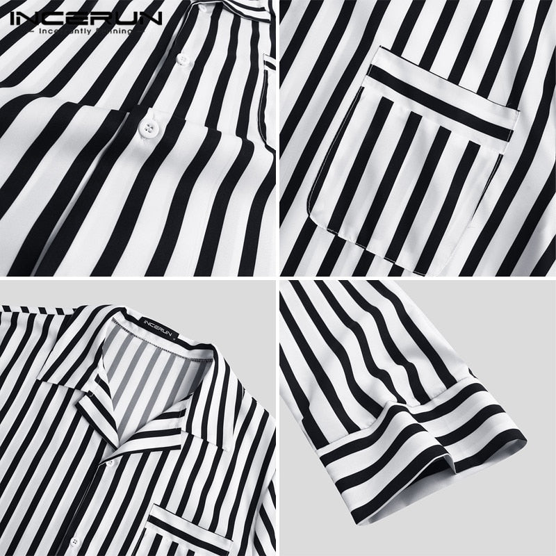 New Striped Couple Pajamas Sets