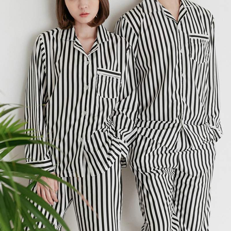 New Striped Couple Pajamas Sets
