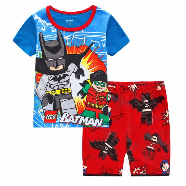 Captain America Summer Short Sleeve Children Pajamas