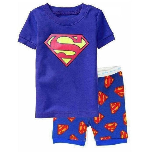 Captain America Summer Short Sleeve Children Pajamas