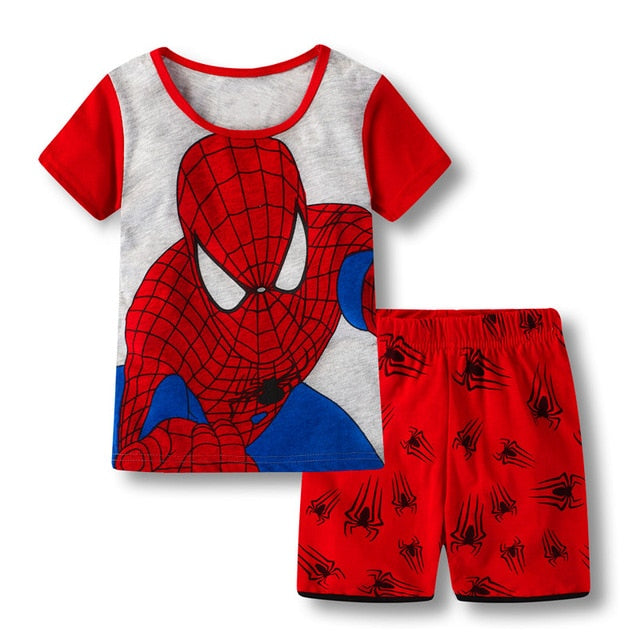 Captain America Summer Short Sleeve Children Pajamas