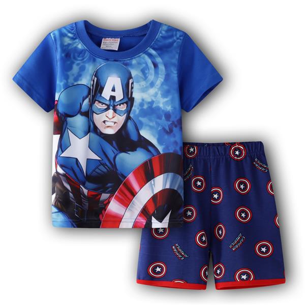 Captain America Summer Short Sleeve Children Pajamas