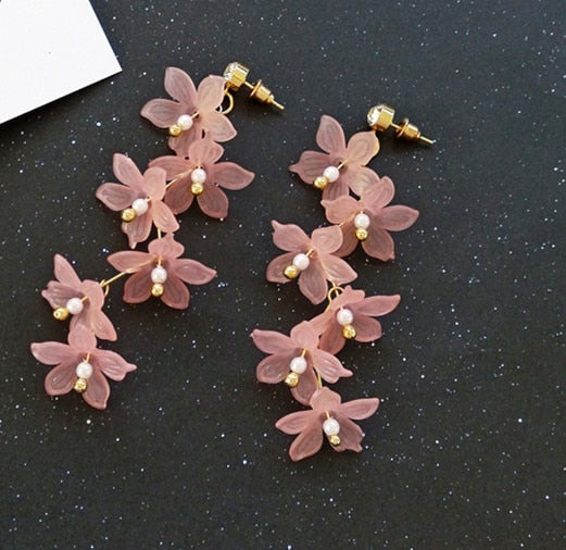 Fashion Trendy earrings flowers stud earrings for women Vintage creative temperament contracted woman stud earrings fine jewelry - Shopeasywear