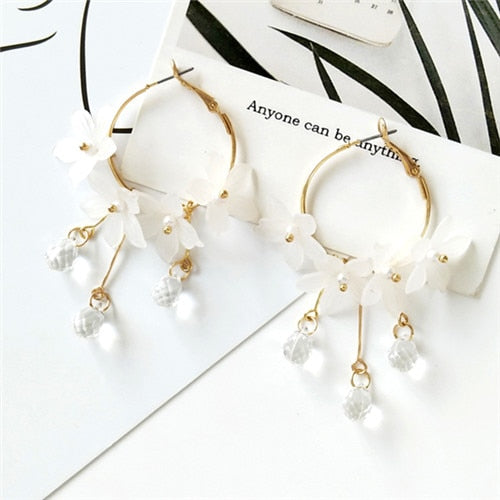 Fashion Trendy earrings flowers stud earrings for women Vintage creative temperament contracted woman stud earrings fine jewelry - Shopeasywear