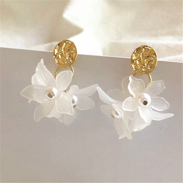 Fashion Trendy earrings flowers stud earrings for women Vintage creative temperament contracted woman stud earrings fine jewelry - Shopeasywear