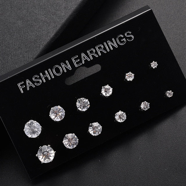 Shiny Wedding Stud Earrings Set For Women - Shopeasywear