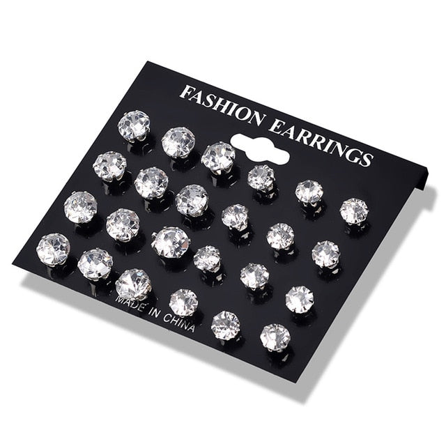 Shiny Wedding Stud Earrings Set For Women - Shopeasywear