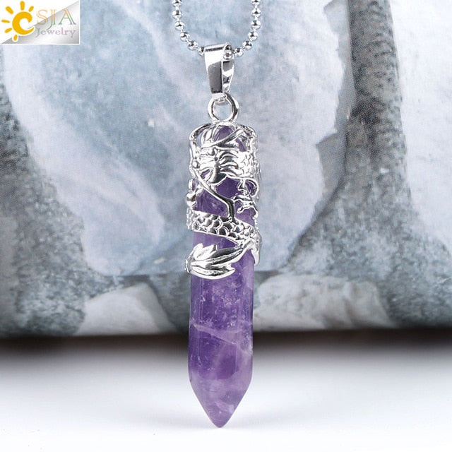 Hexagonal Crystal Quartz Pendant - Shopeasywear