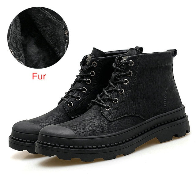 Black Warm Winter Men Boots