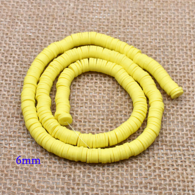 6mm Flat Round Polymer Clay Beads For Jewelry Making