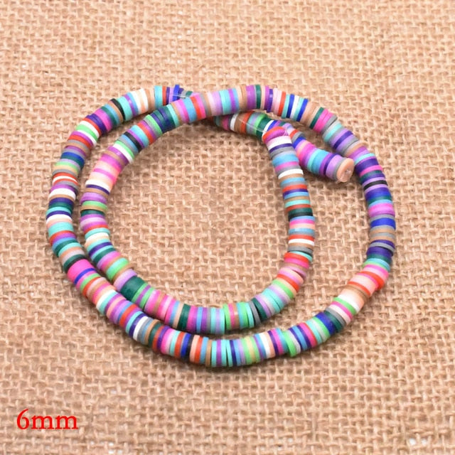 6mm Flat Round Polymer Clay Beads For Jewelry Making