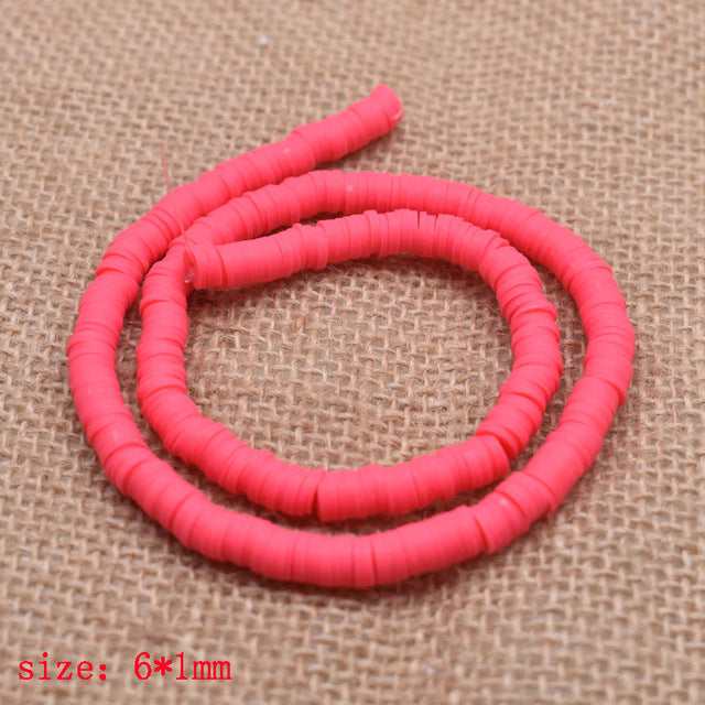 6mm Flat Round Polymer Clay Beads For Jewelry Making