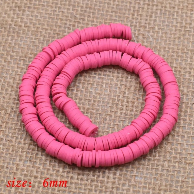6mm Flat Round Polymer Clay Beads For Jewelry Making