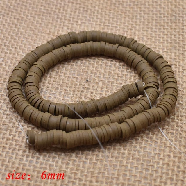 6mm Flat Round Polymer Clay Beads For Jewelry Making