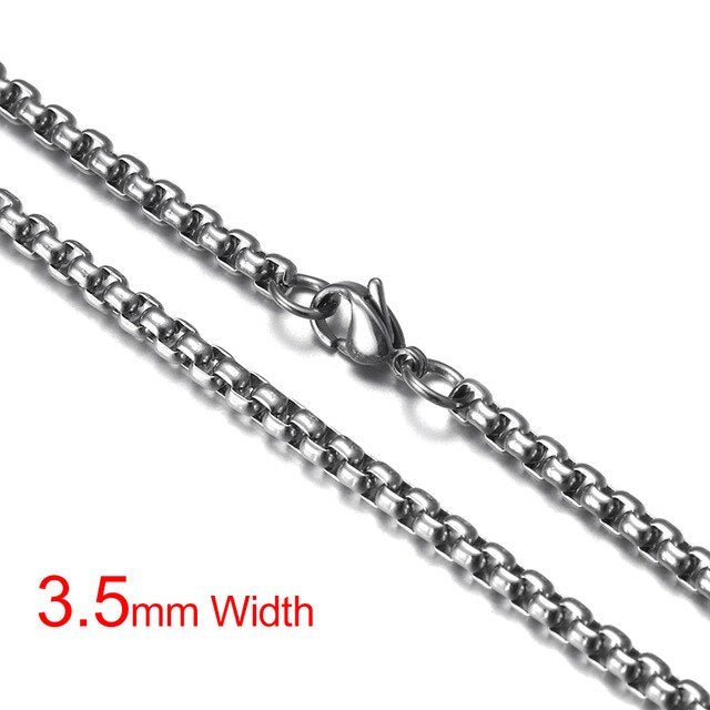Stainless Steel Necklace Box Chain with Lobster Clasp Silver Tone Jewelry DIY Making Finished Chains Men's Accessories 2-4mm - Shopeasywear