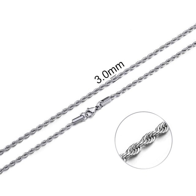 2mm-7mm Rope Chain Necklace - Shopeasywear