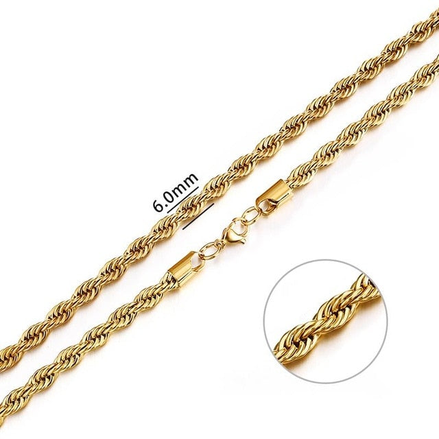 2mm-7mm Rope Chain Necklace - Shopeasywear
