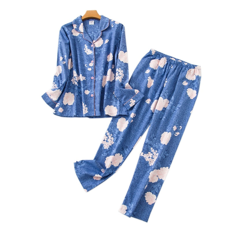 Korea Cute Cartoon 100% Cotton Pajamas For Women