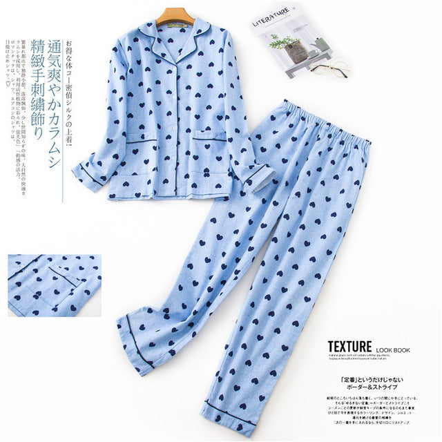 Korea Cute Cartoon 100% Cotton Pajamas For Women