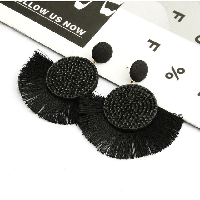 Shiny Crystal Tassel Earrings Handmade Rhinestone Pendant Statement Long Fringe Earrings for Women Fashion Jewelry 2019 - Shopeasywear