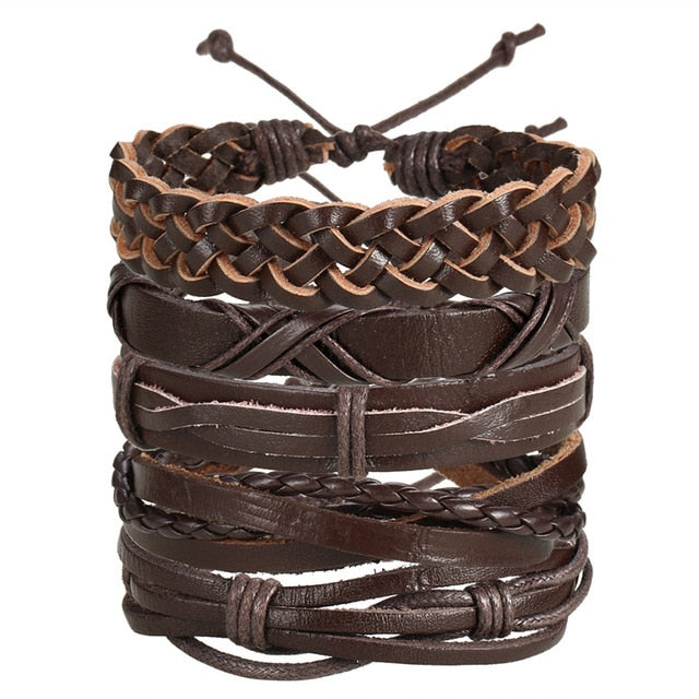 Leaf Feather Multi layer Leather Bracelet - Shopeasywear