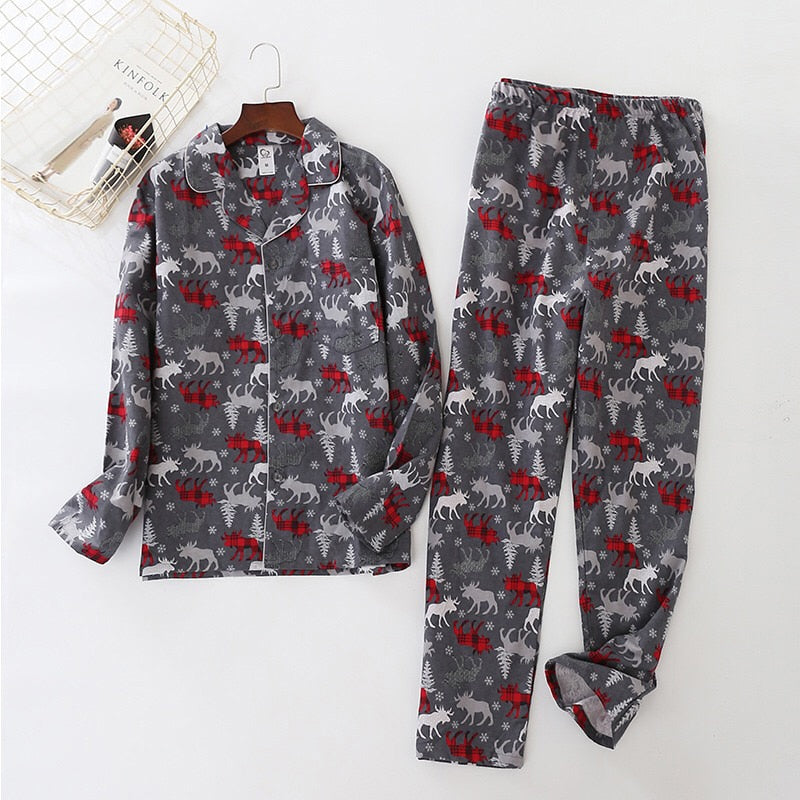 100% Cotton Deer Pajamas Sets - Jeglow store