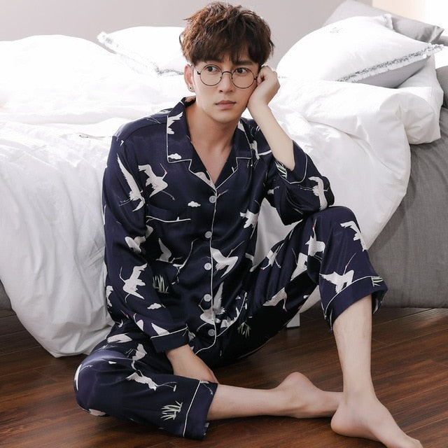 Silk Satin Couple Pajamas Set