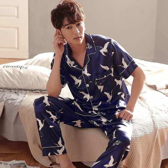 Silk Satin Couple Pajamas Set