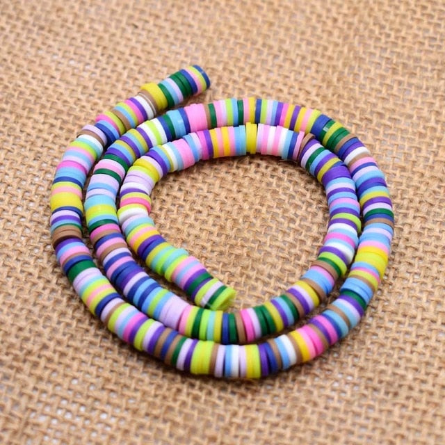 6mm Flat Round Polymer Clay Beads For Jewelry Making