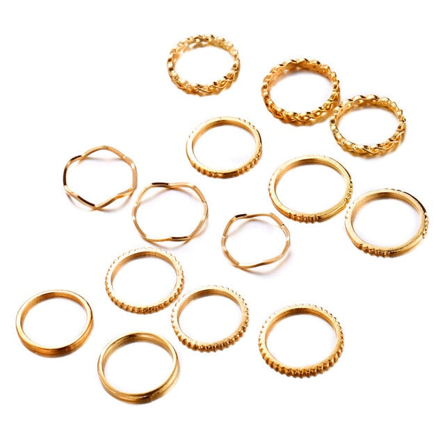 30pcs/set Gold Ring Set