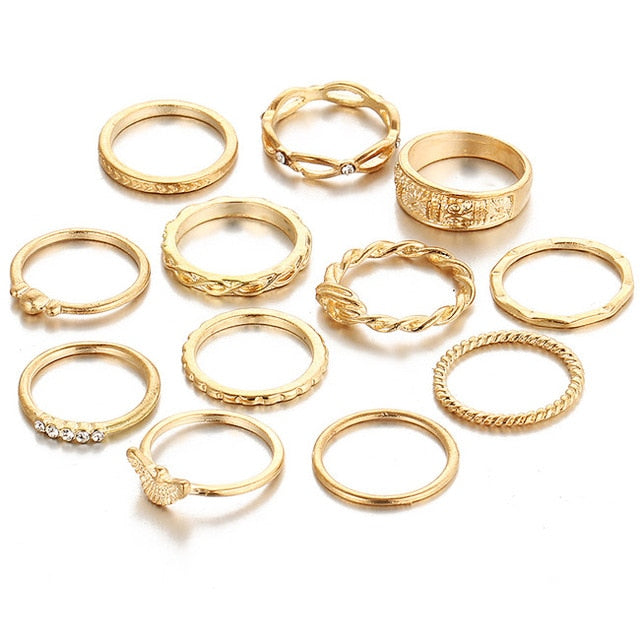 30pcs/set Gold Ring Set