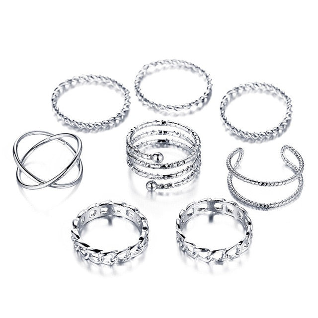 30pcs/set Gold Ring Set