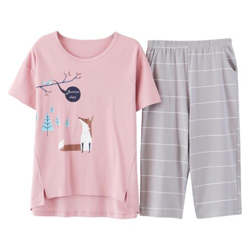 Newest Summer 100% Cotton Cartoon Women Pajamas