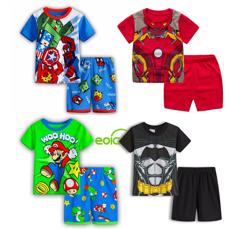 2020 New Kids Boys Girls Short Sleeve Pajamas
