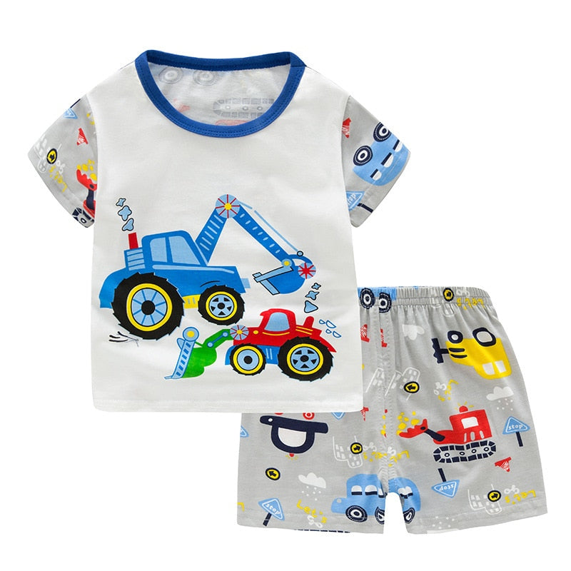 Children Excavator Pajamas For Boys