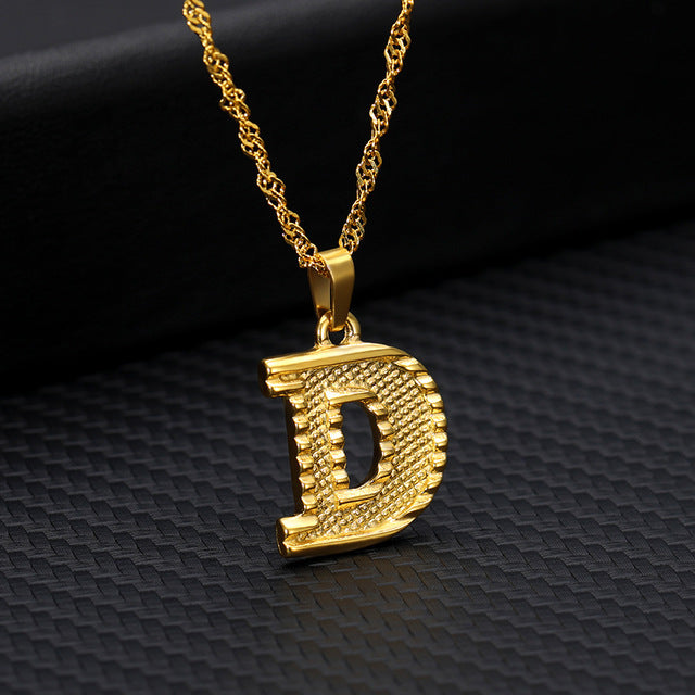 Tiny Gold Initial Letter Necklace - Shopeasywear
