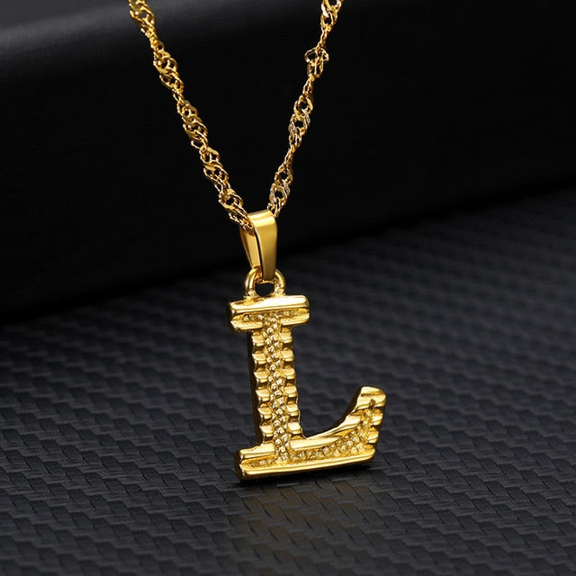 Tiny Gold Initial Letter Necklace - Shopeasywear