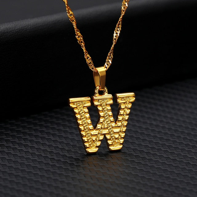 Tiny Gold Initial Letter Necklace - Shopeasywear