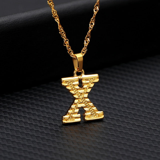 Tiny Gold Initial Letter Necklace - Shopeasywear