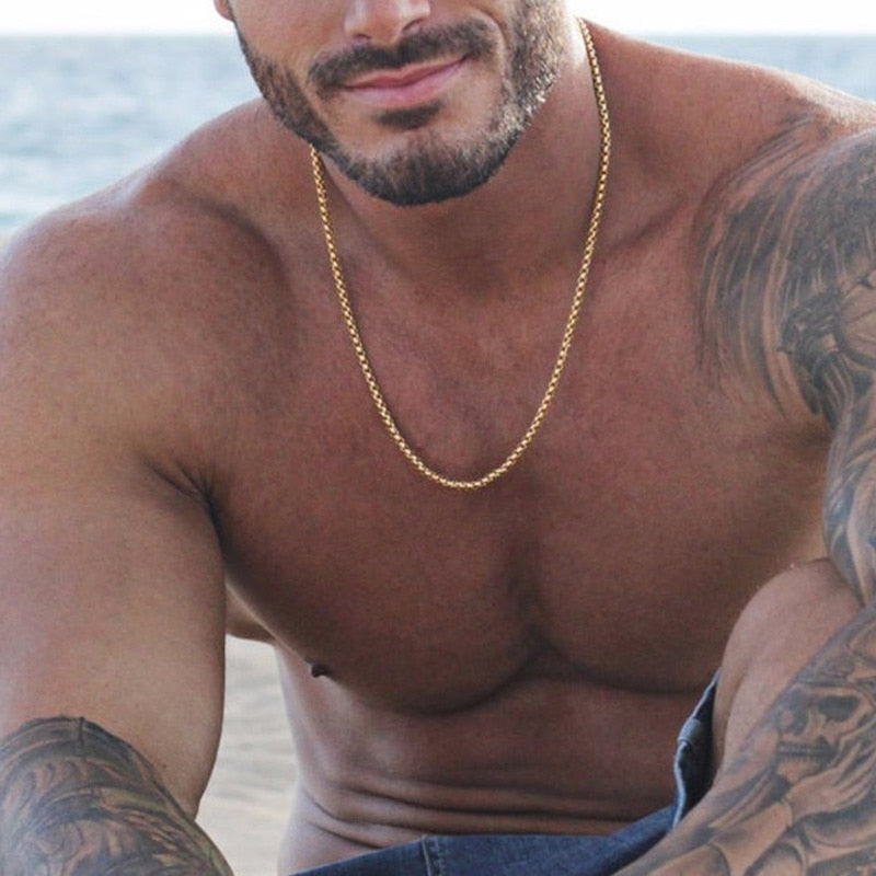 Men's Stainless Steel Thick Golden Link Chain - Shopeasywear
